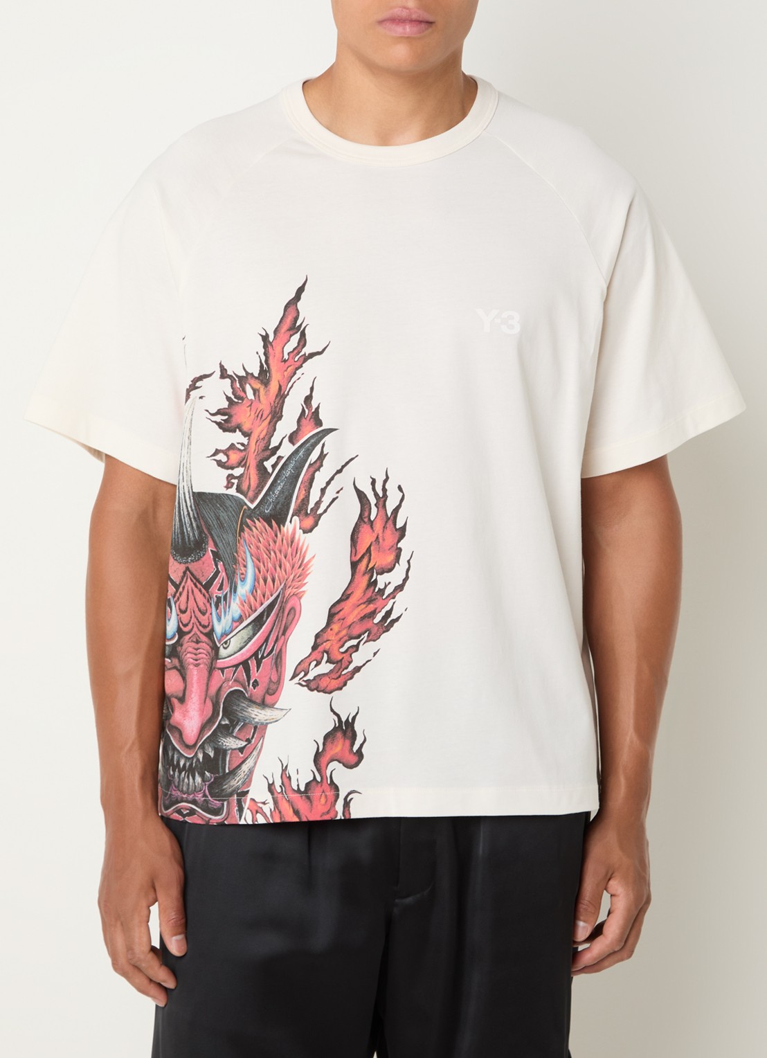 Y-3 T-shirt met print - detail 3 beige