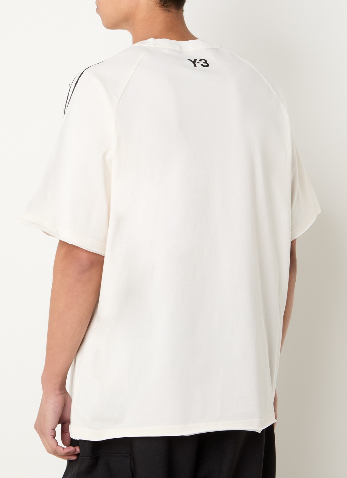 Y-3 T-shirt met ronde hals - achterkant creme