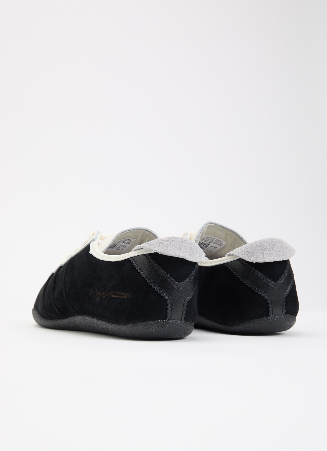 Y-3 Tokyo sneaker van suède met details van leer - achterkant zwart
