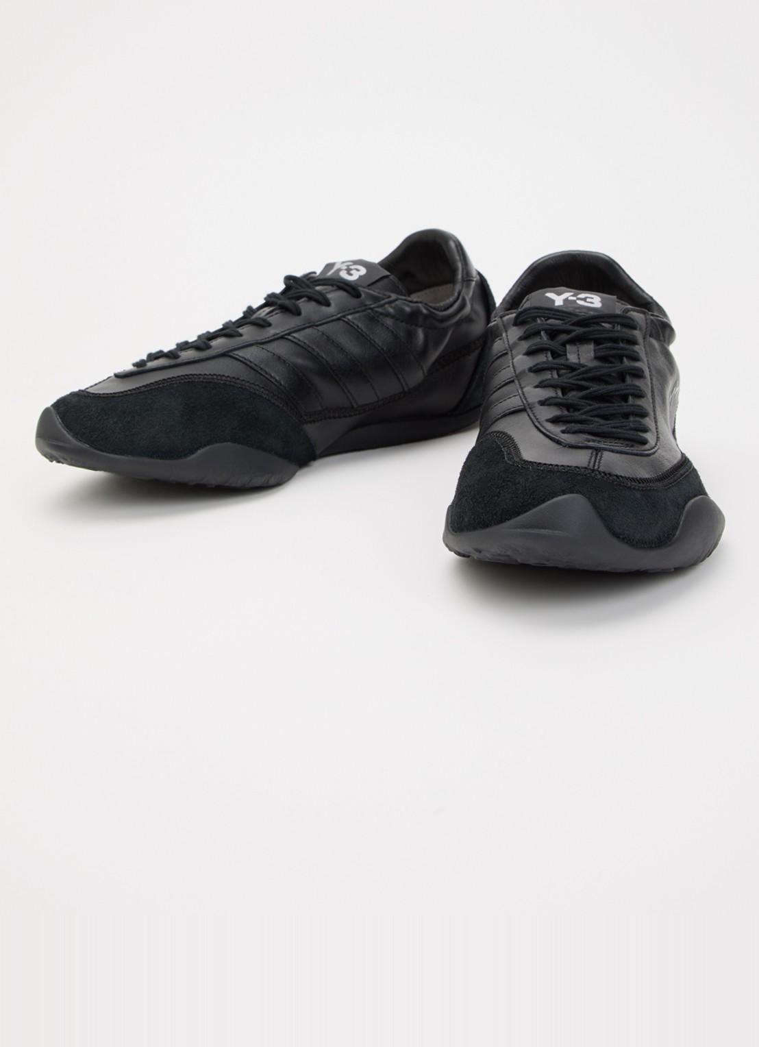 Y-3 Tokyo Warped sneaker van leer met suède details - detail 2 zwart