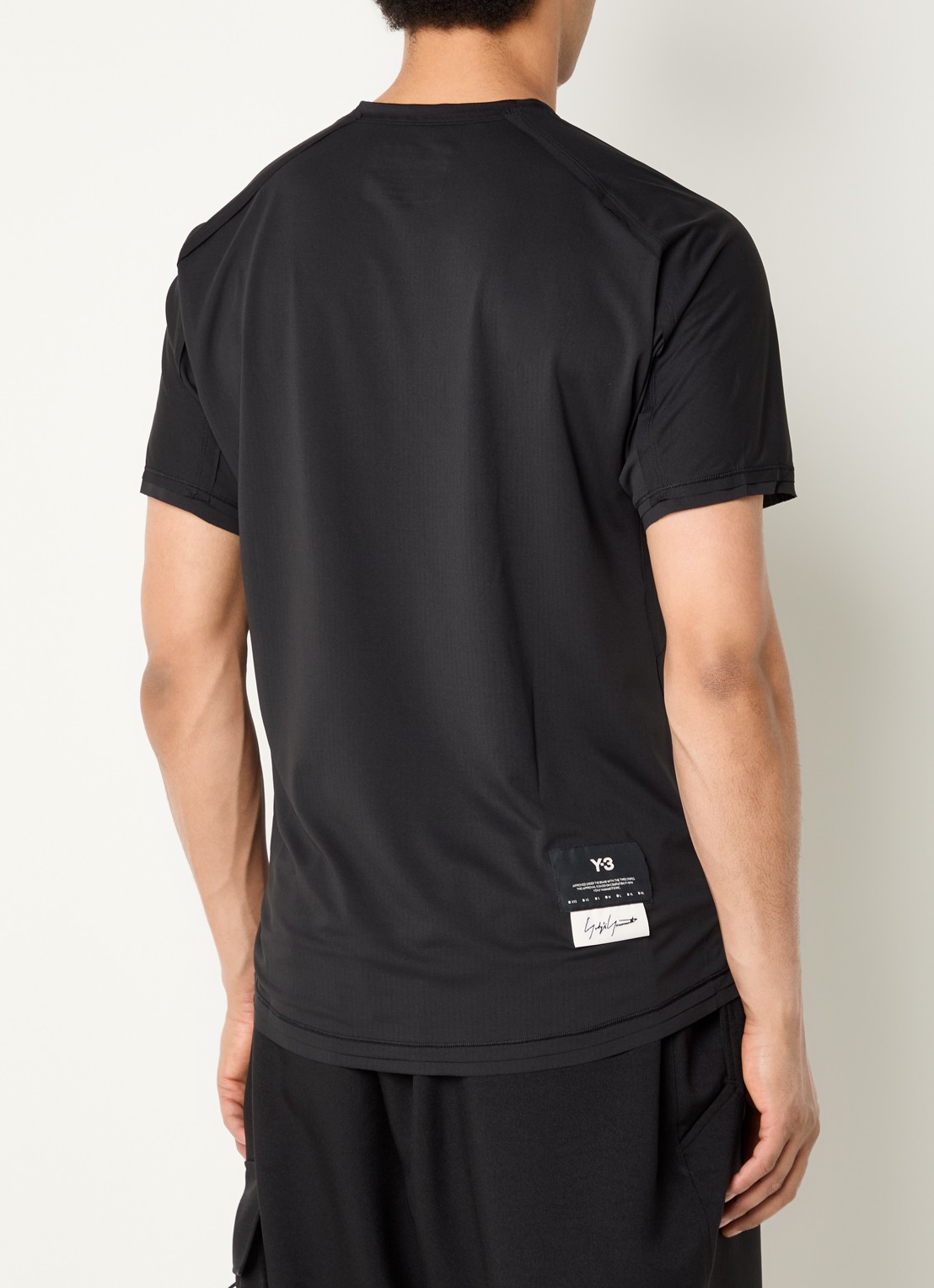Y-3 Trainings T-shirt met ronde hals - achterkant 2 zwart