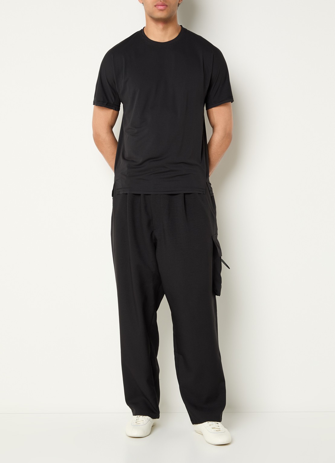 Y-3 Trainings T-shirt met ronde hals - voorkant 4 zwart