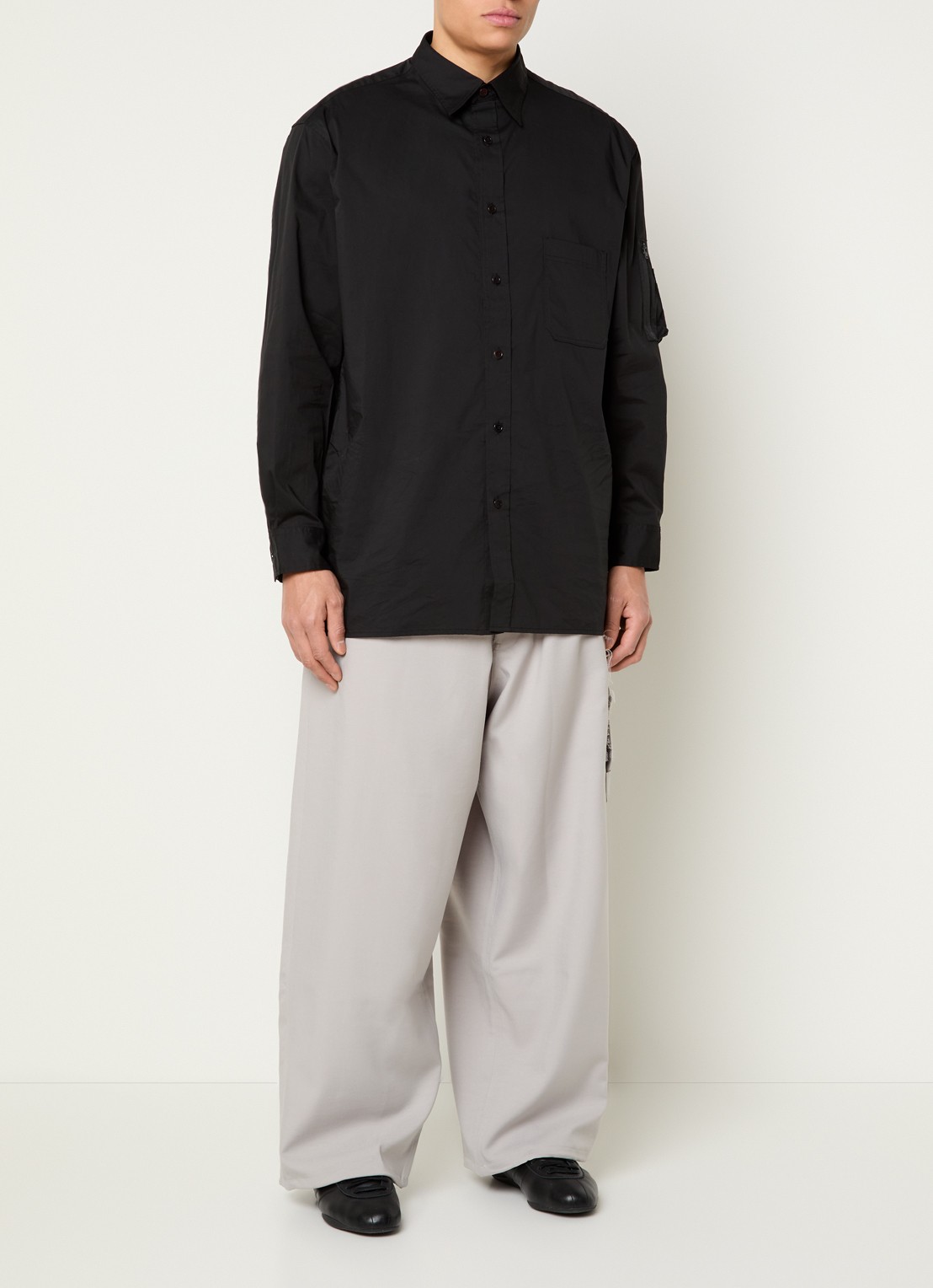 Y-3 Wide fit cargobroek met steekzakken - voorkant 5 grijs