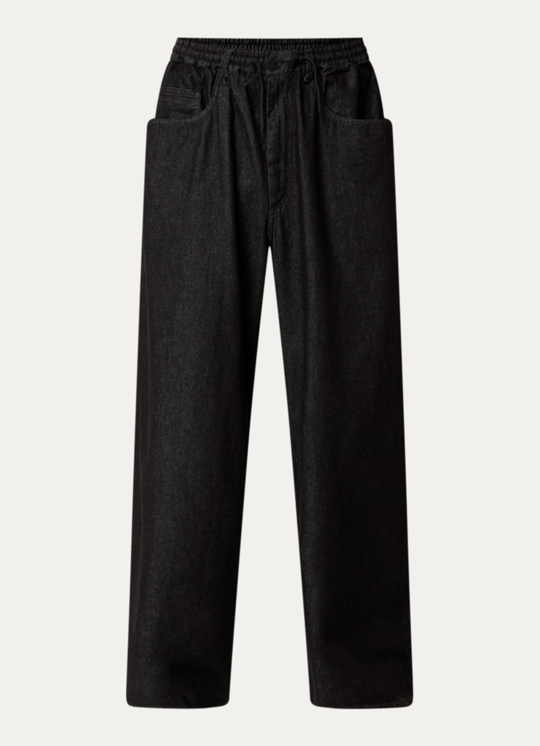 Y-3 Wide fit jeans met gekleurde wassing en steekzakken - voorkant 2 zwart