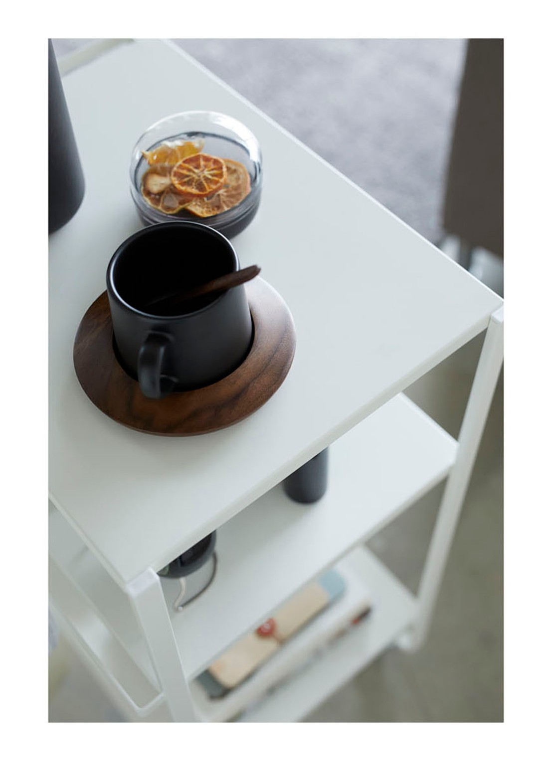 Yamazaki 3-Tiered Tower opbergtrolley  - detail 4 wit