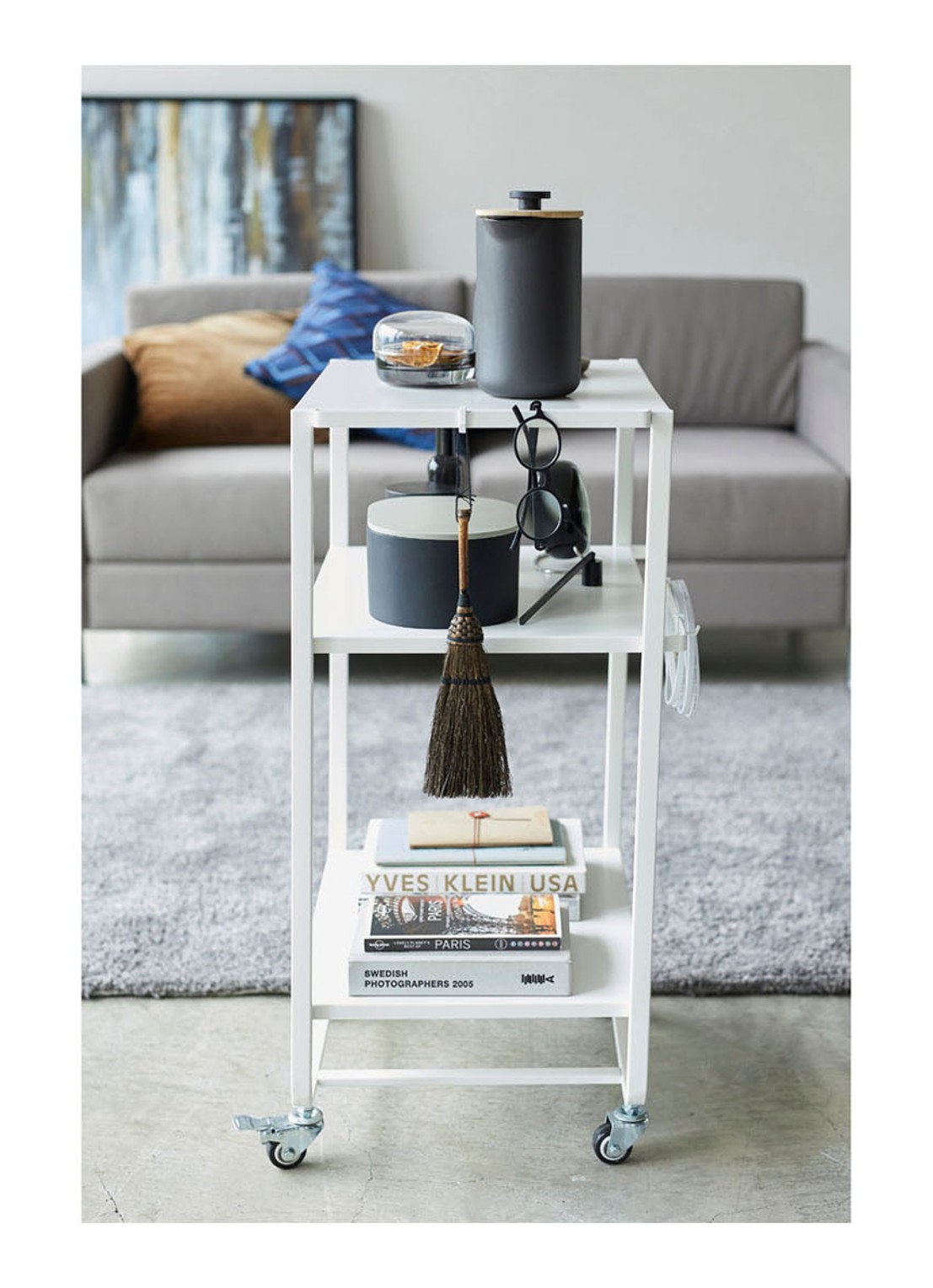 Yamazaki 3-Tiered Tower opbergtrolley  - detail 5 wit