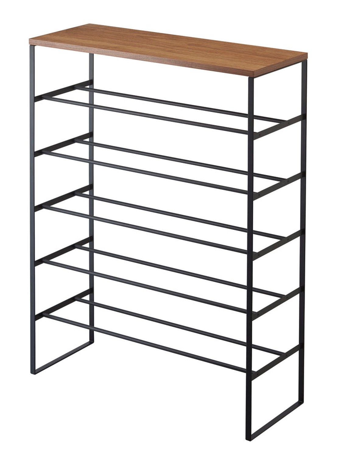 Yamazaki 6 Tier Wood schoenenrek - voorkant zwart