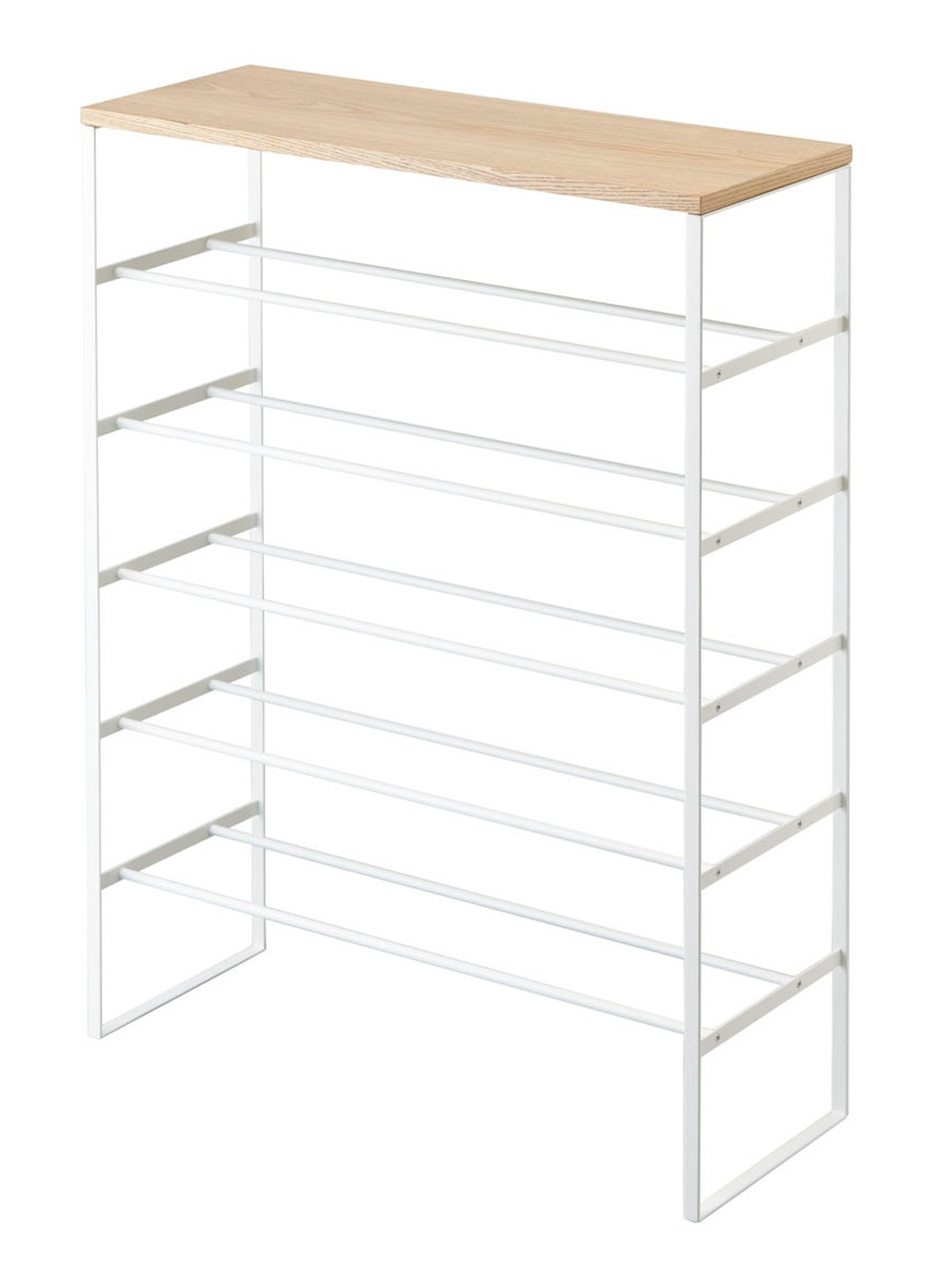 Yamazaki 6 Tier Wood schoenenrek - voorkant 2 wit