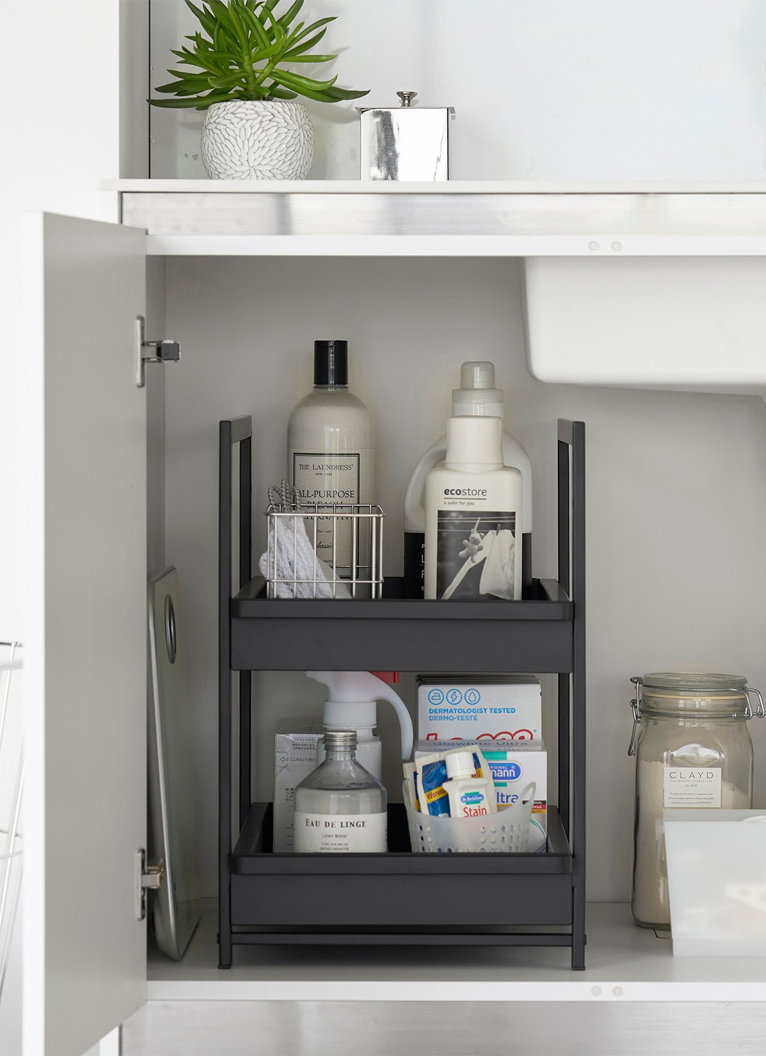 Yamazaki Tower keukenkast organizer 30 x 68,5 x 45 cm - detail 2 zwart