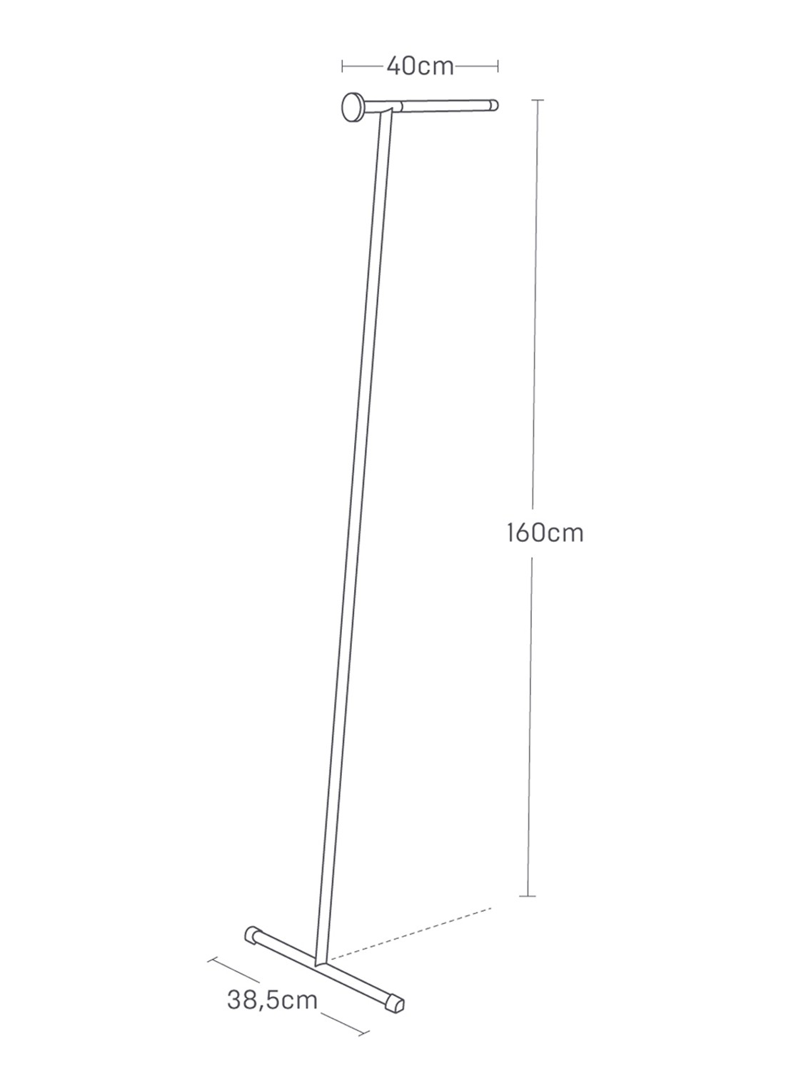 Yamazaki Tower kledingrek 47 cm - voorkant 2 zwart