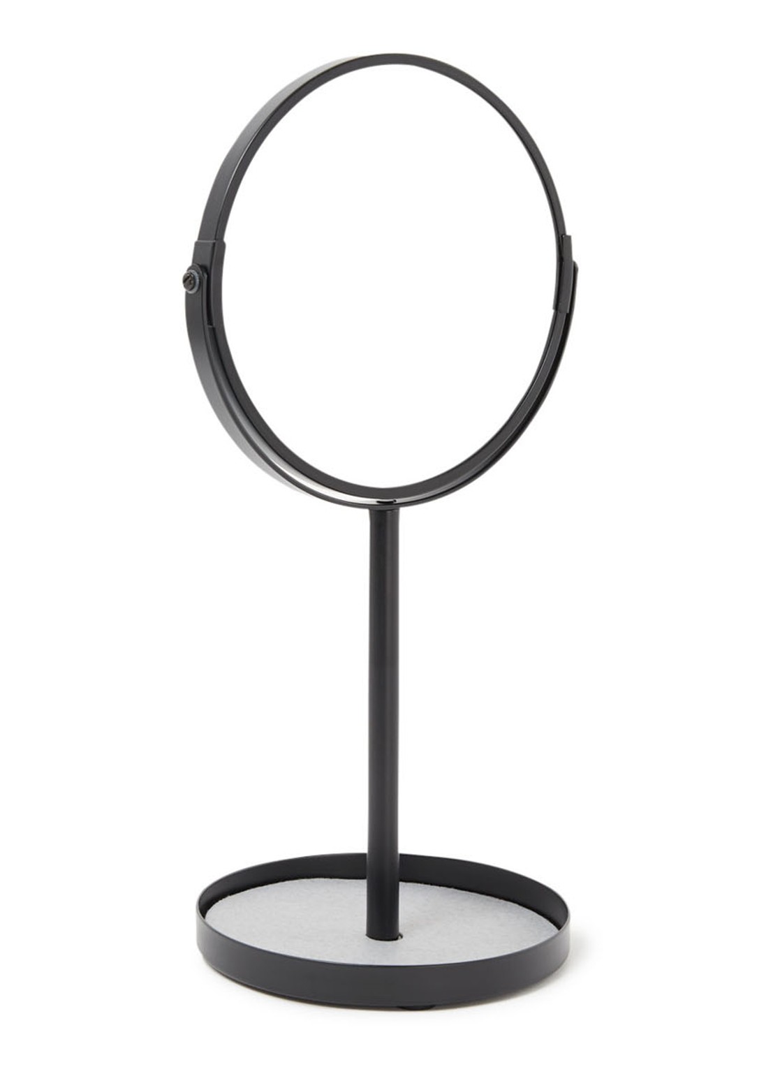 Yamazaki Tower make-up spiegel met opbergplankje 3x vergroting 33 x 14 cm - voorkant zwart