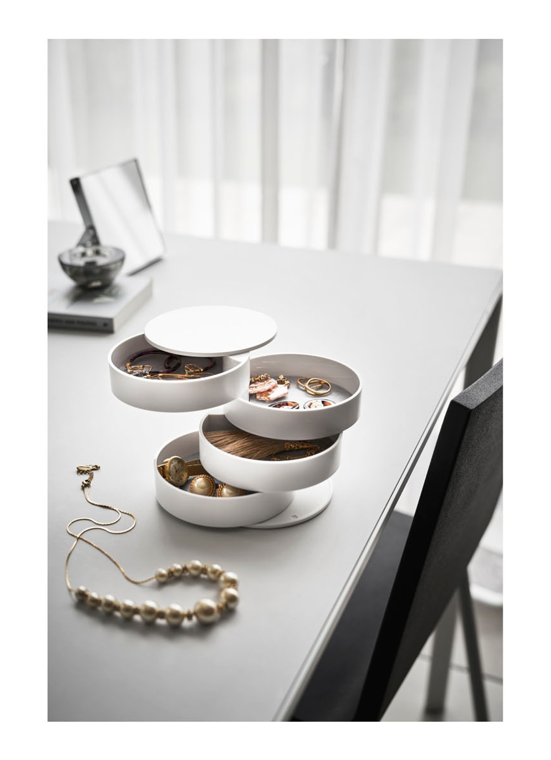 Yamazaki Tower opbergdoos 4-laags - voorkant 2 wit