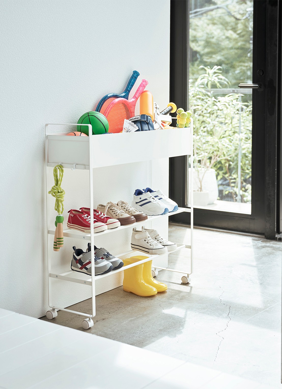 Yamazaki Tower opbergtrolley - voorkant 6 wit