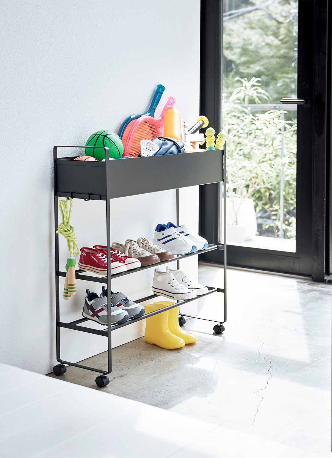 Yamazaki Tower opbergtrolley - voorkant 2 zwart
