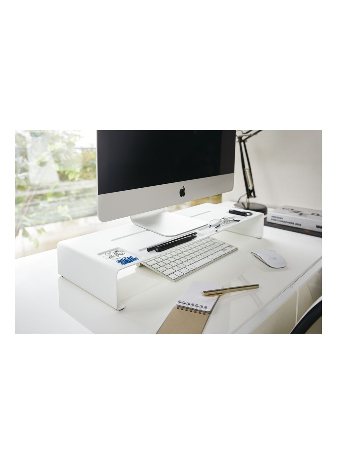 Yamazaki Tower pc monitorstandaard 59 x 24 x 8 cm - detail 4 wit