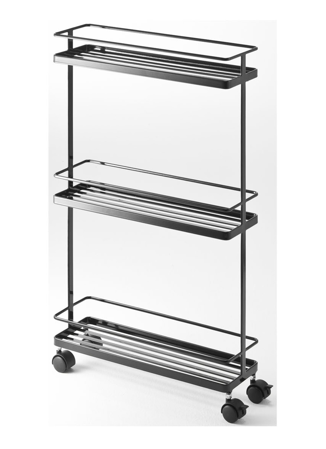 Yamazaki Tower Rolling opbergtrolley - voorkant zwart