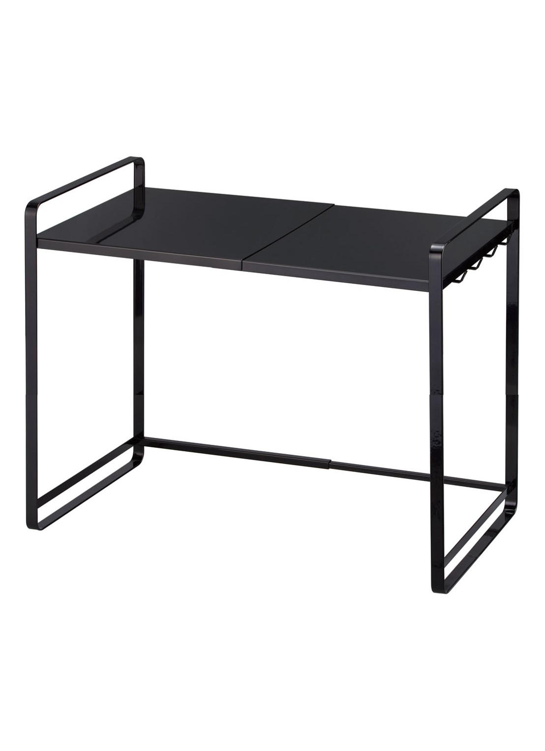 Yamazaki Tower uitschuifbare aanrecht organizer 47,5 - 75 cm - voorkant 3 zwart