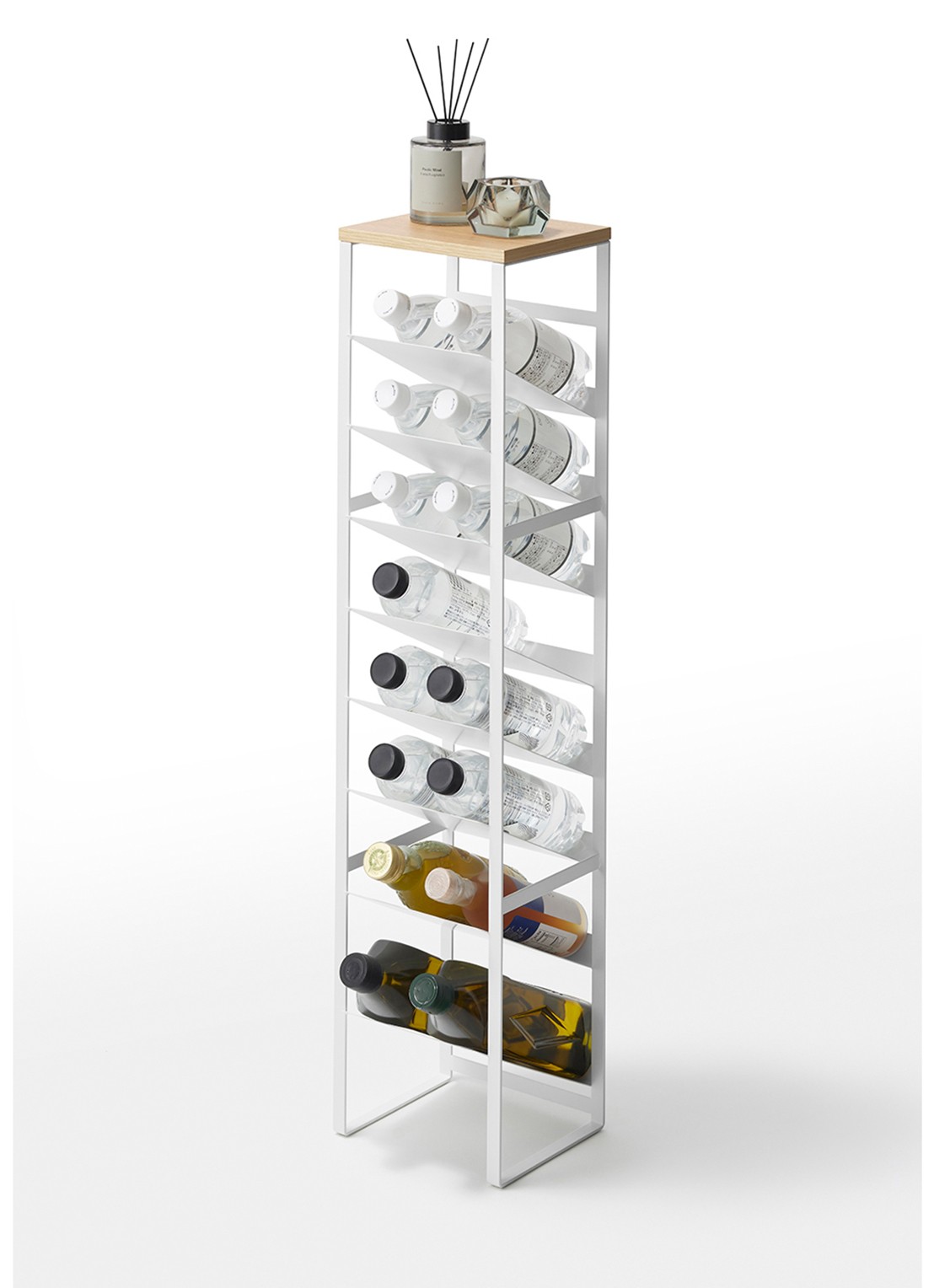 Yamazaki Tower wijnrek 16 flessen - achterkant 8 wit