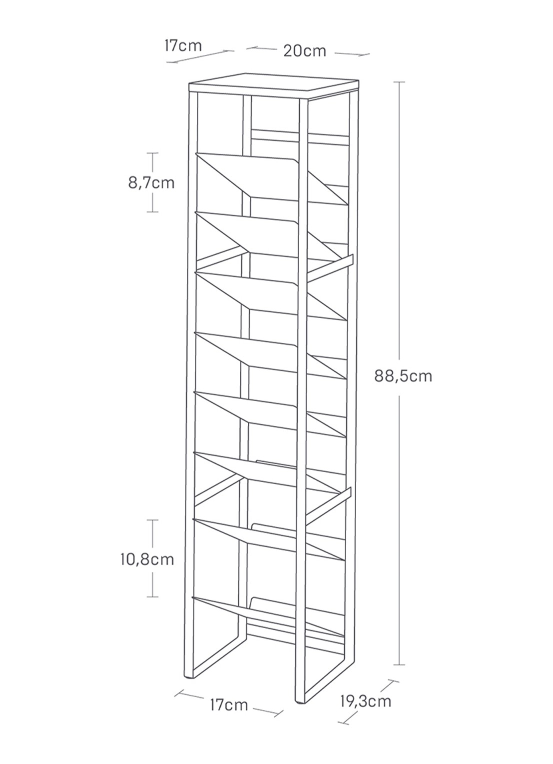 Yamazaki Tower wijnrek 16 flessen - voorkant 2 wit