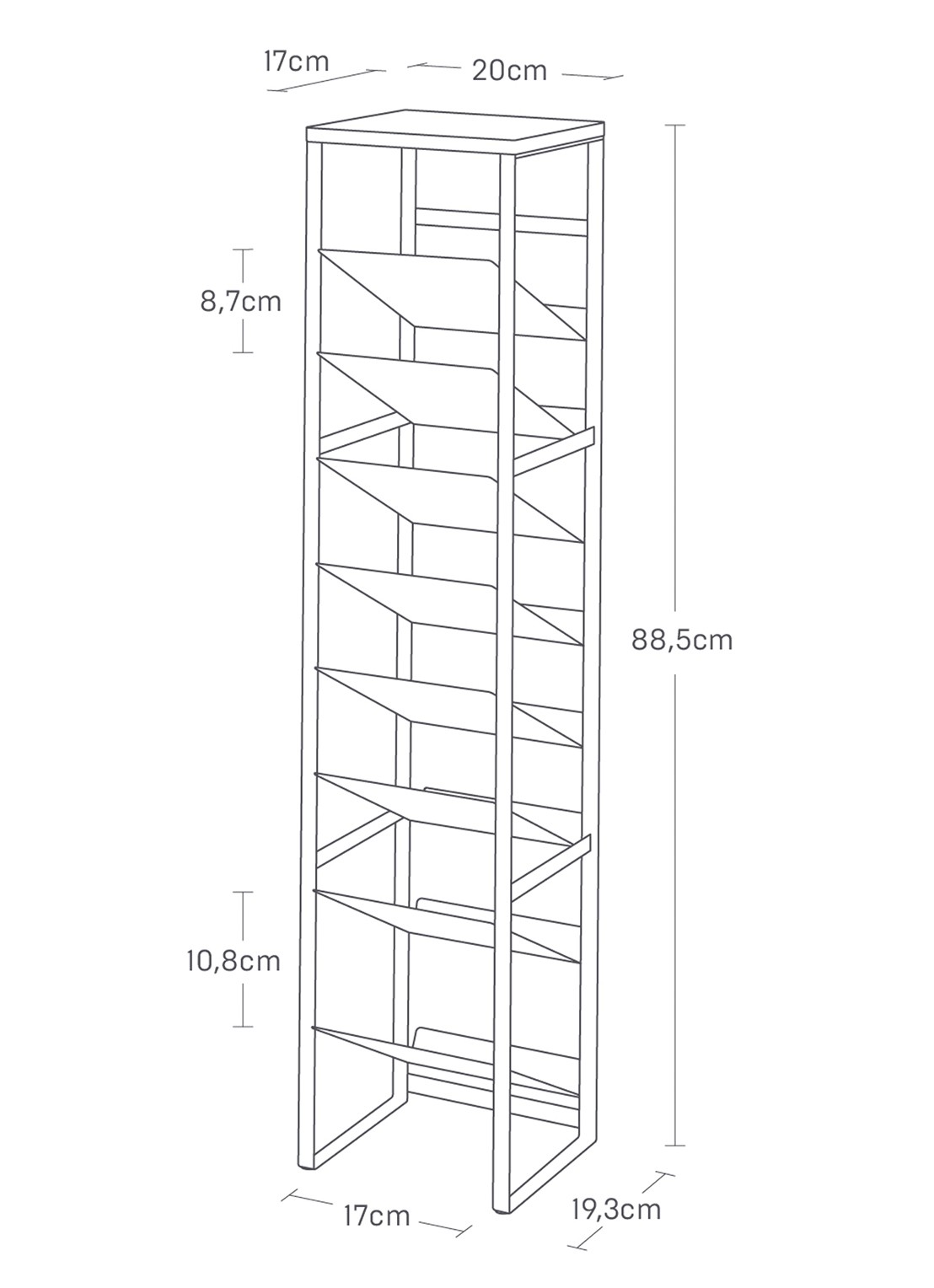 Yamazaki Tower wijnrek 16 flessen - voorkant 2 zwart