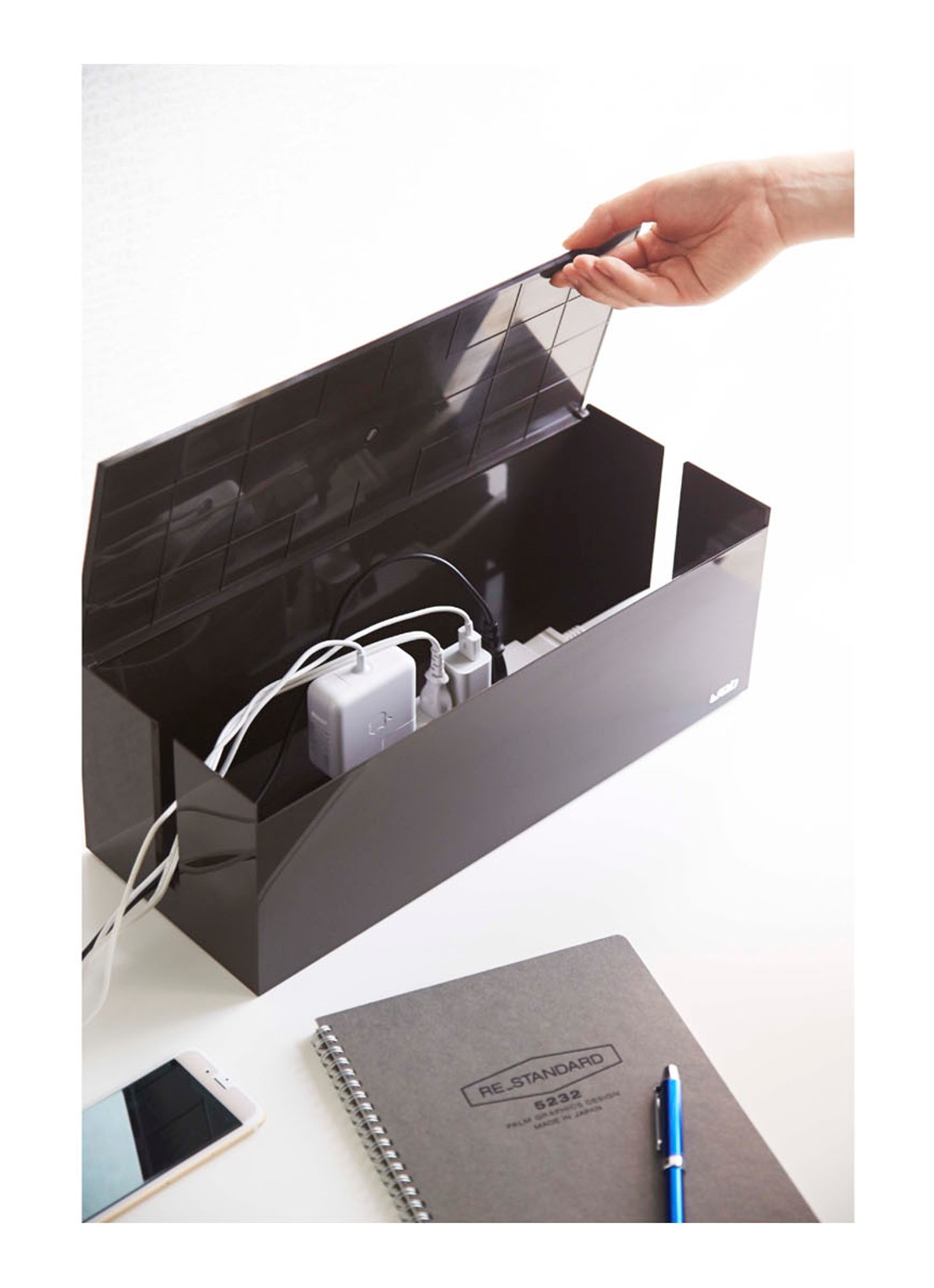 Yamazaki Web kabelbox  - voorkant 2 zwart