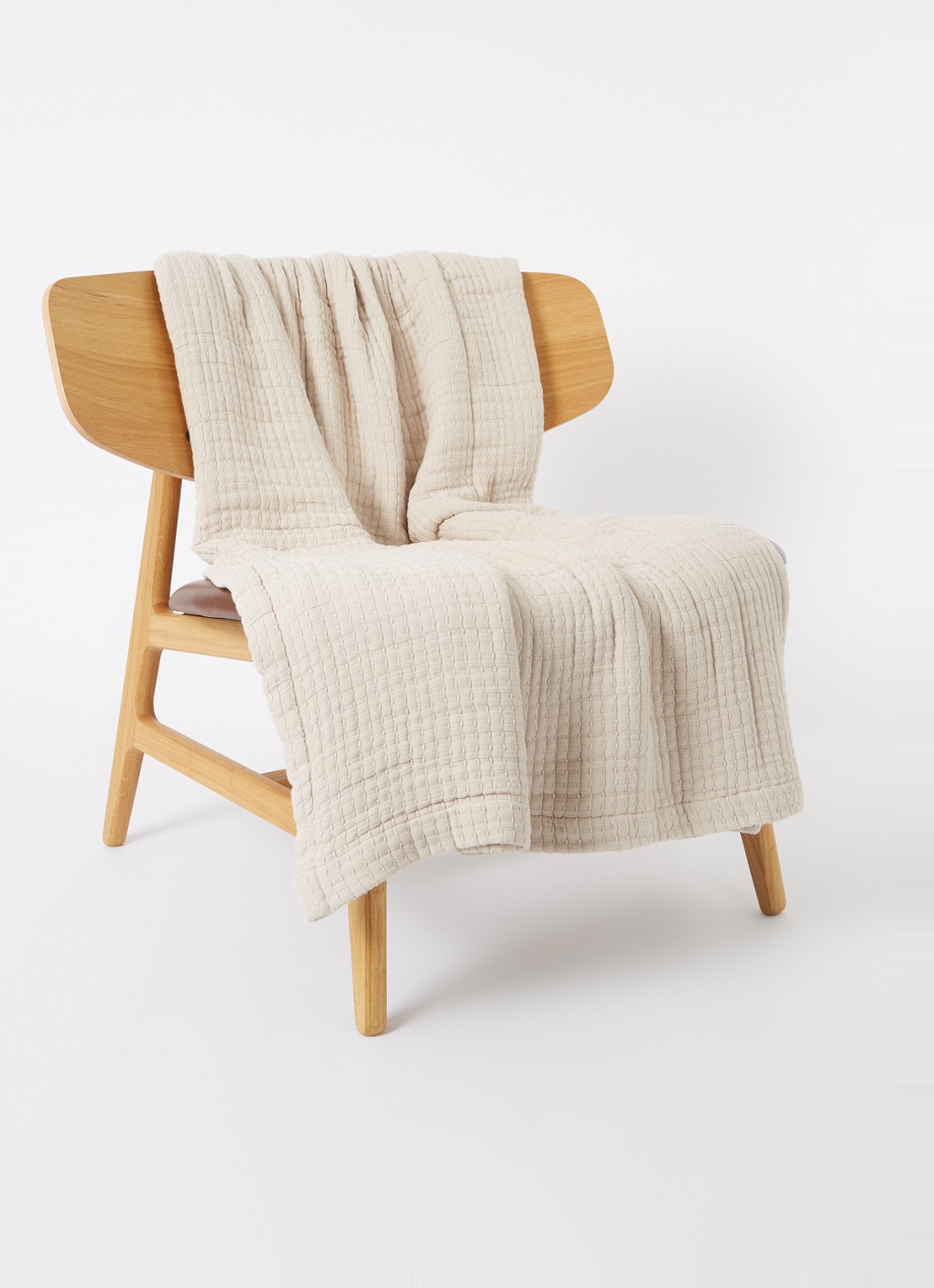 Yumeko Bedsprei van katoen 200 x 220 cm - voorkant 3 donkerbeige
