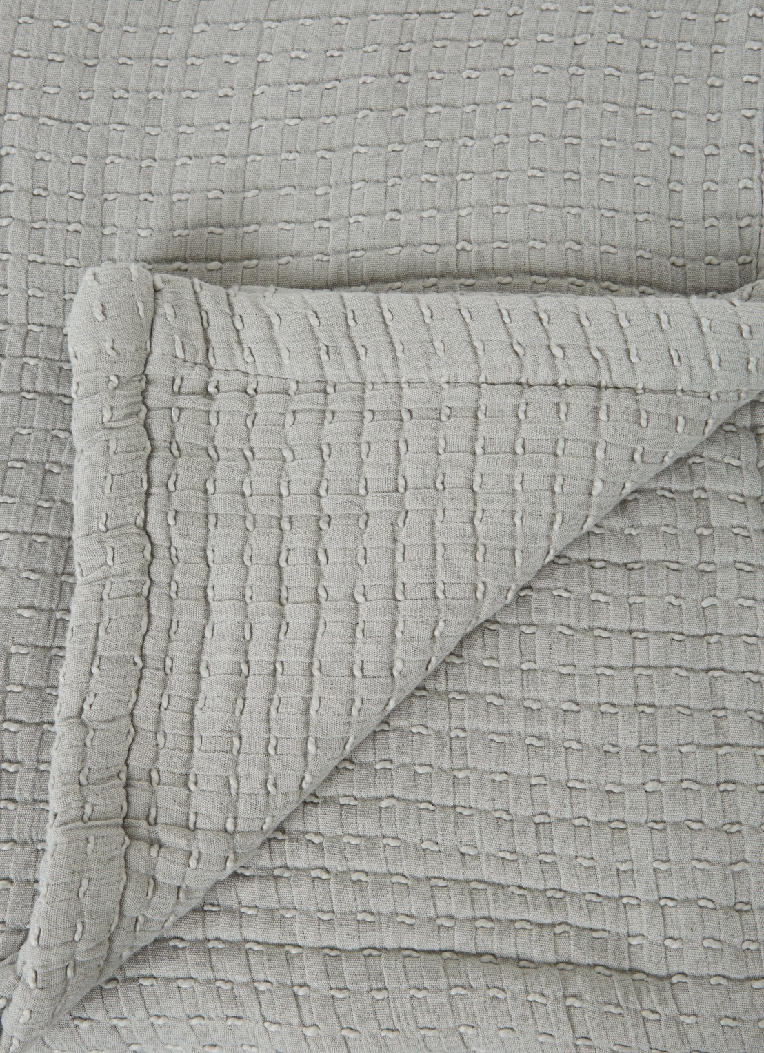 Yumeko Bedsprei van katoen 200 x 220 cm - detail 3 olijfgroen