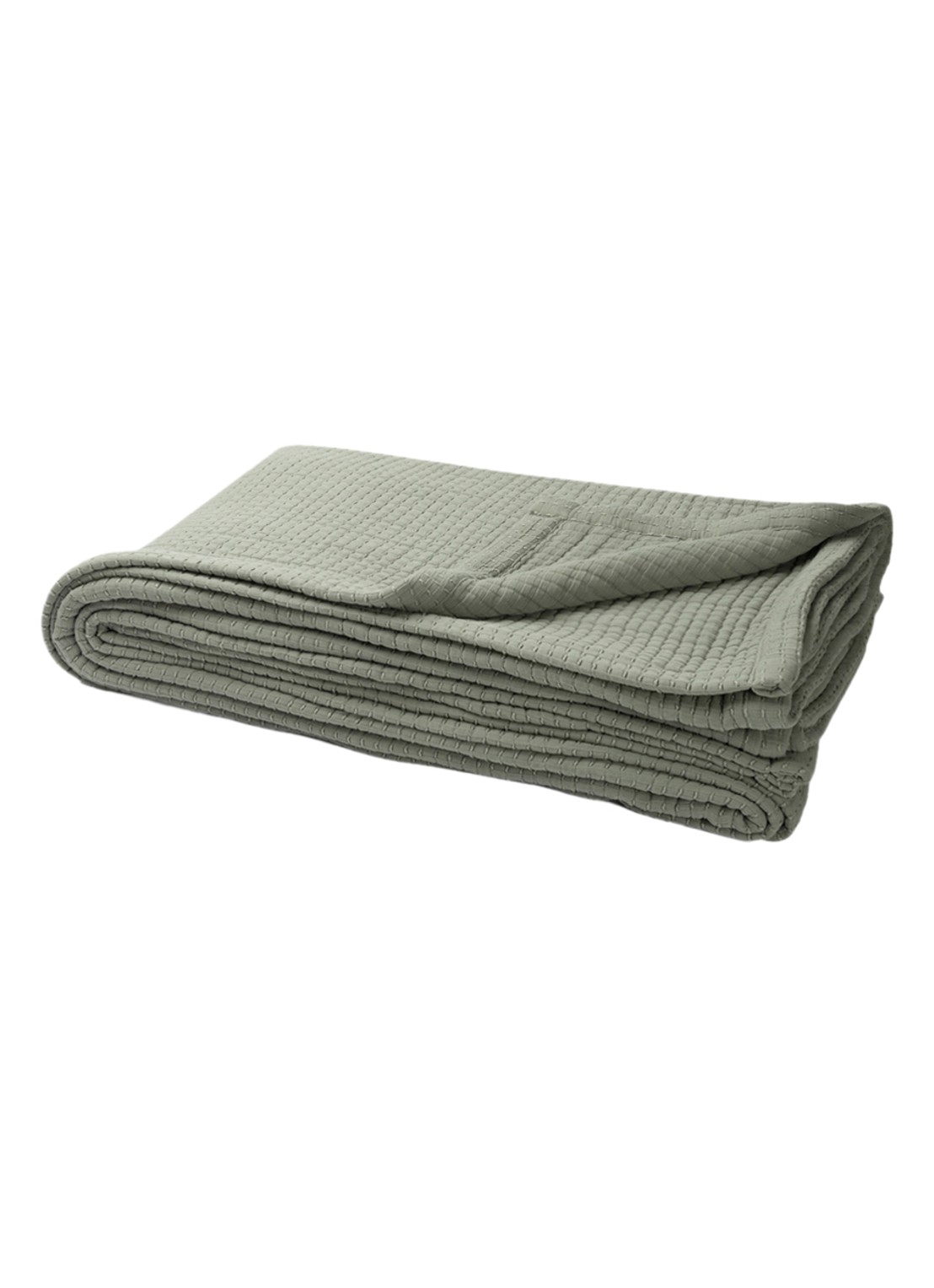 Yumeko Bedsprei van katoen 200 x 220 cm - voorkant olijfgroen
