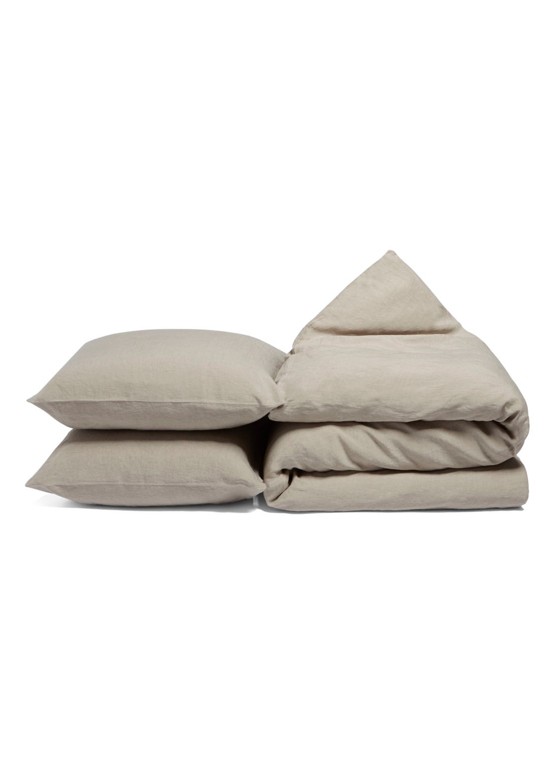 Yumeko Dekbedovertrekset van gewassen linnen - inclusief kussenslopen - detail 2 beige