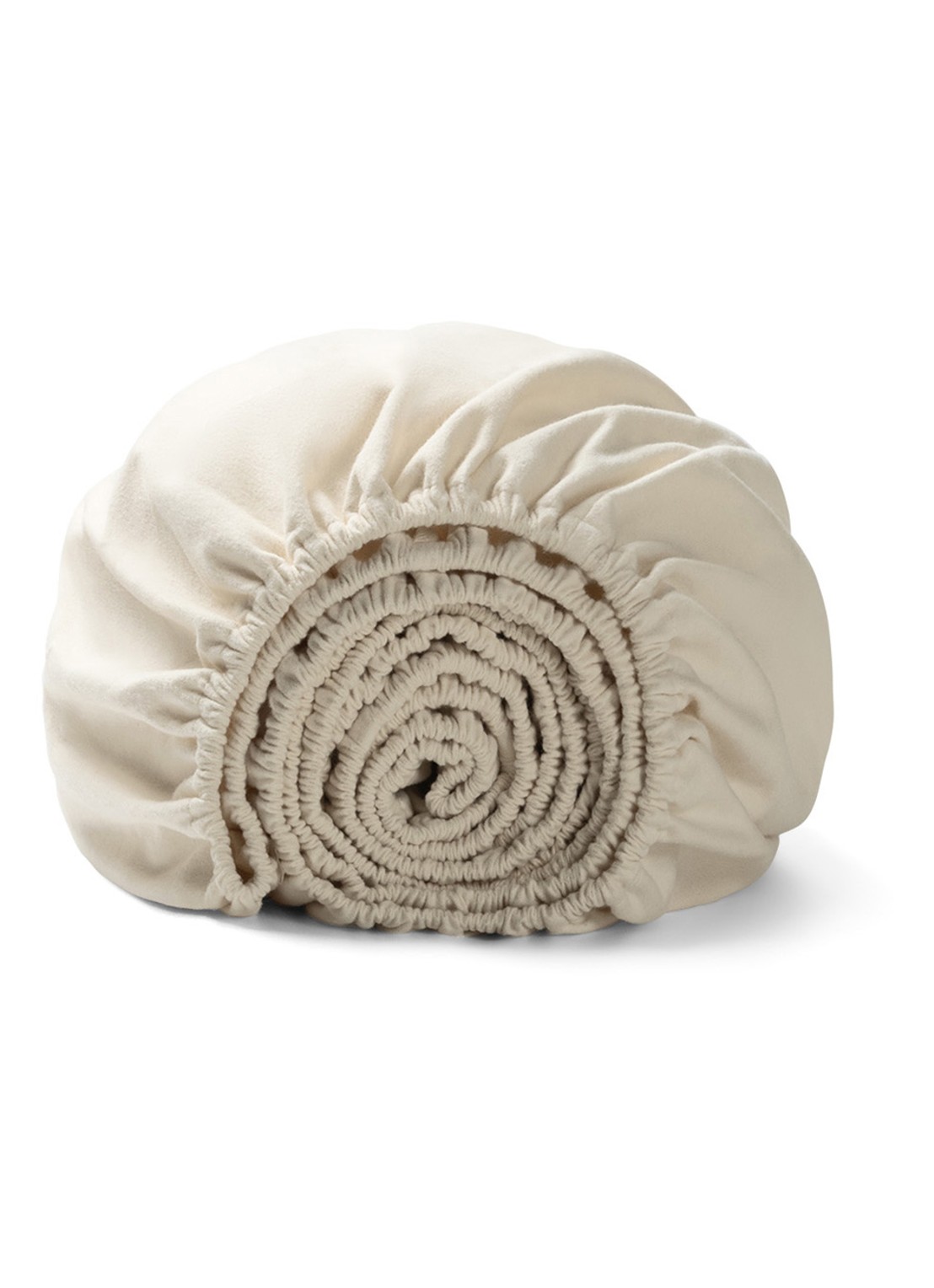 Yumeko Hoeslaken van  katoen, hoekhoogte 30 cm - voorkant beige