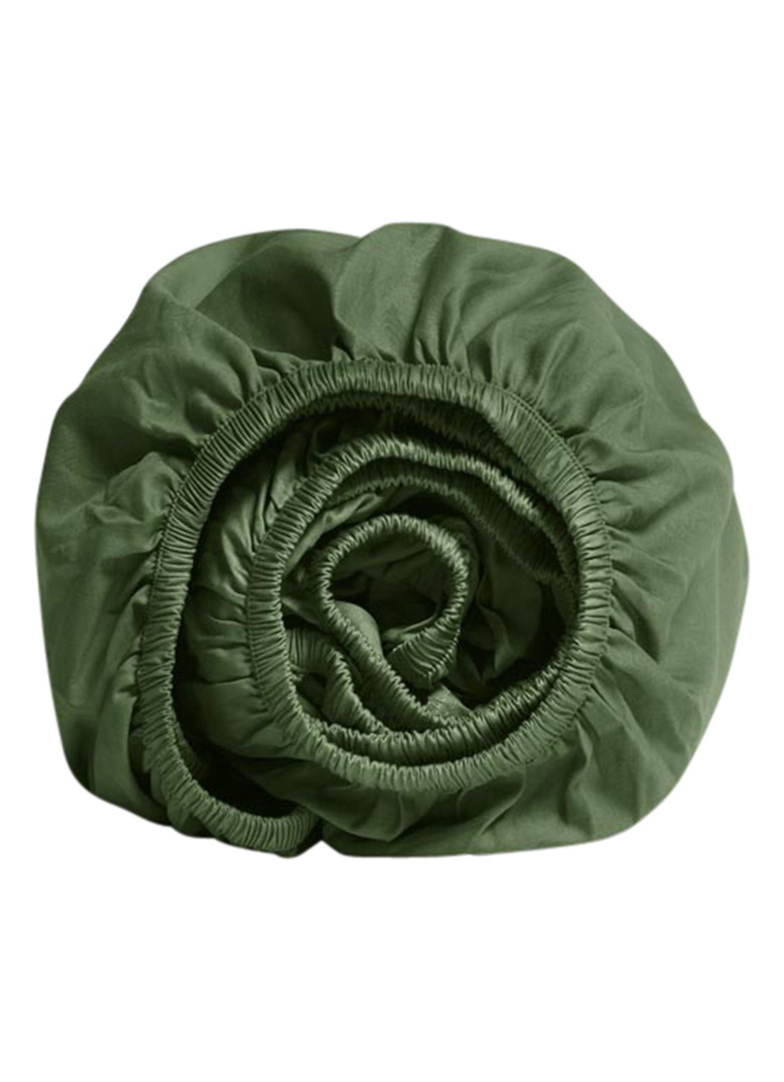 Yumeko Hoeslaken van  katoensatijn 300TC, hoekhoogte 30 cm - voorkant donkergroen