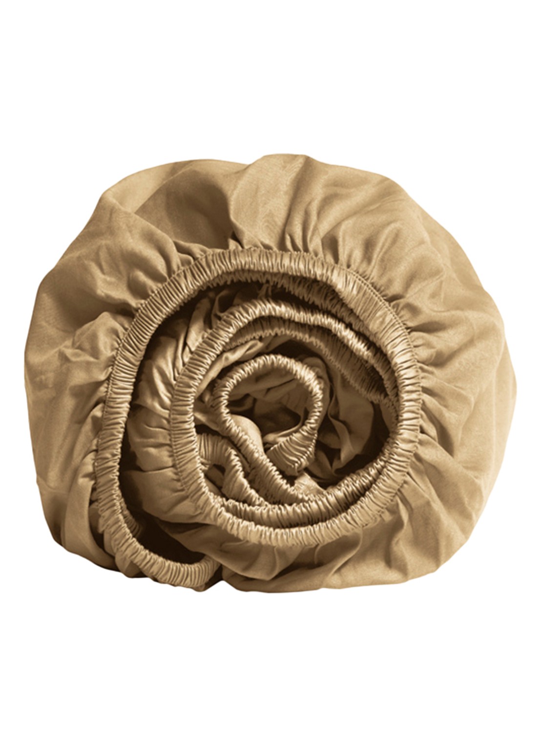 Yumeko Hoeslaken van  katoensatijn 300TC, hoekhoogte 30 cm  - voorkant 2 beige