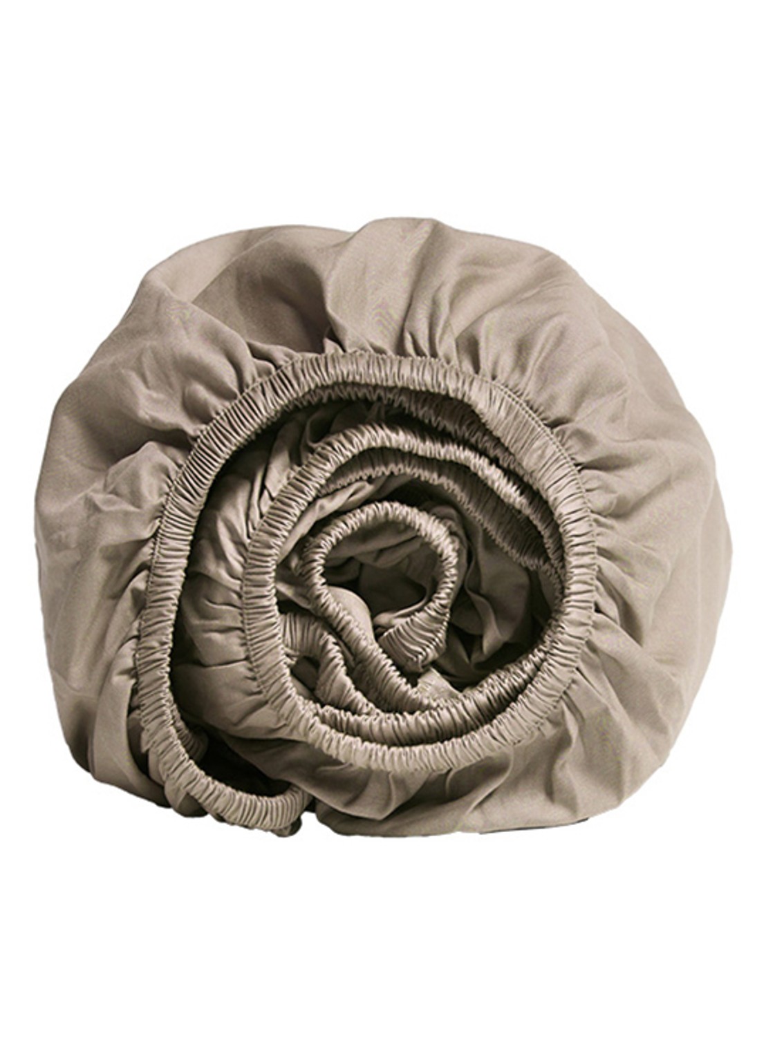Yumeko Hoeslaken van katoensatijn 300TC, hoekhoogte 30 cm - voorkant 3 donkerbeige