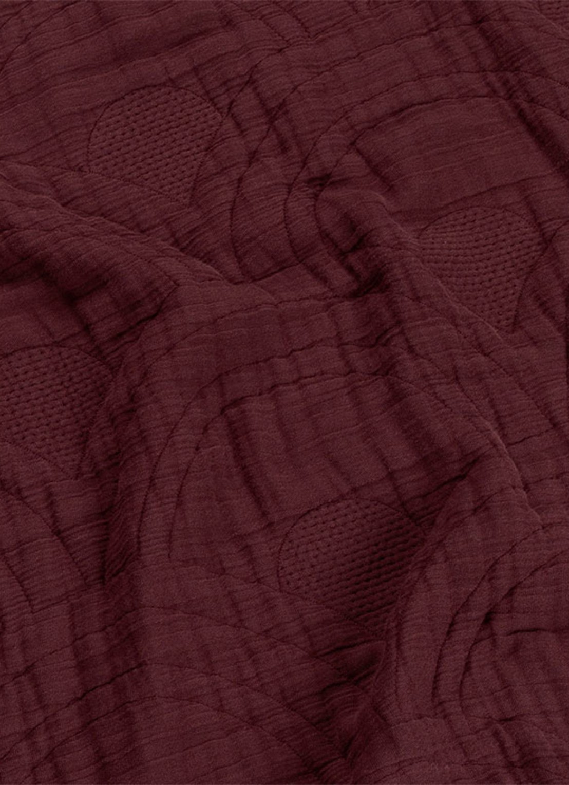 Yumeko Mousseline bedsprei van gewassen linnen 200 x 230 cm - achterkant 3 bordeauxrood