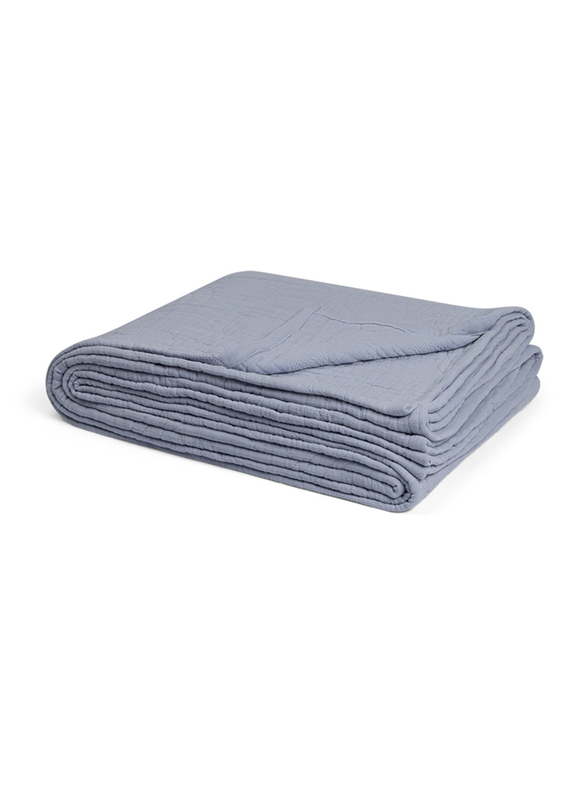 Yumeko Mousseline bedsprei van gewassen linnen 200 x 230 cm - voorkant 2 lavendel