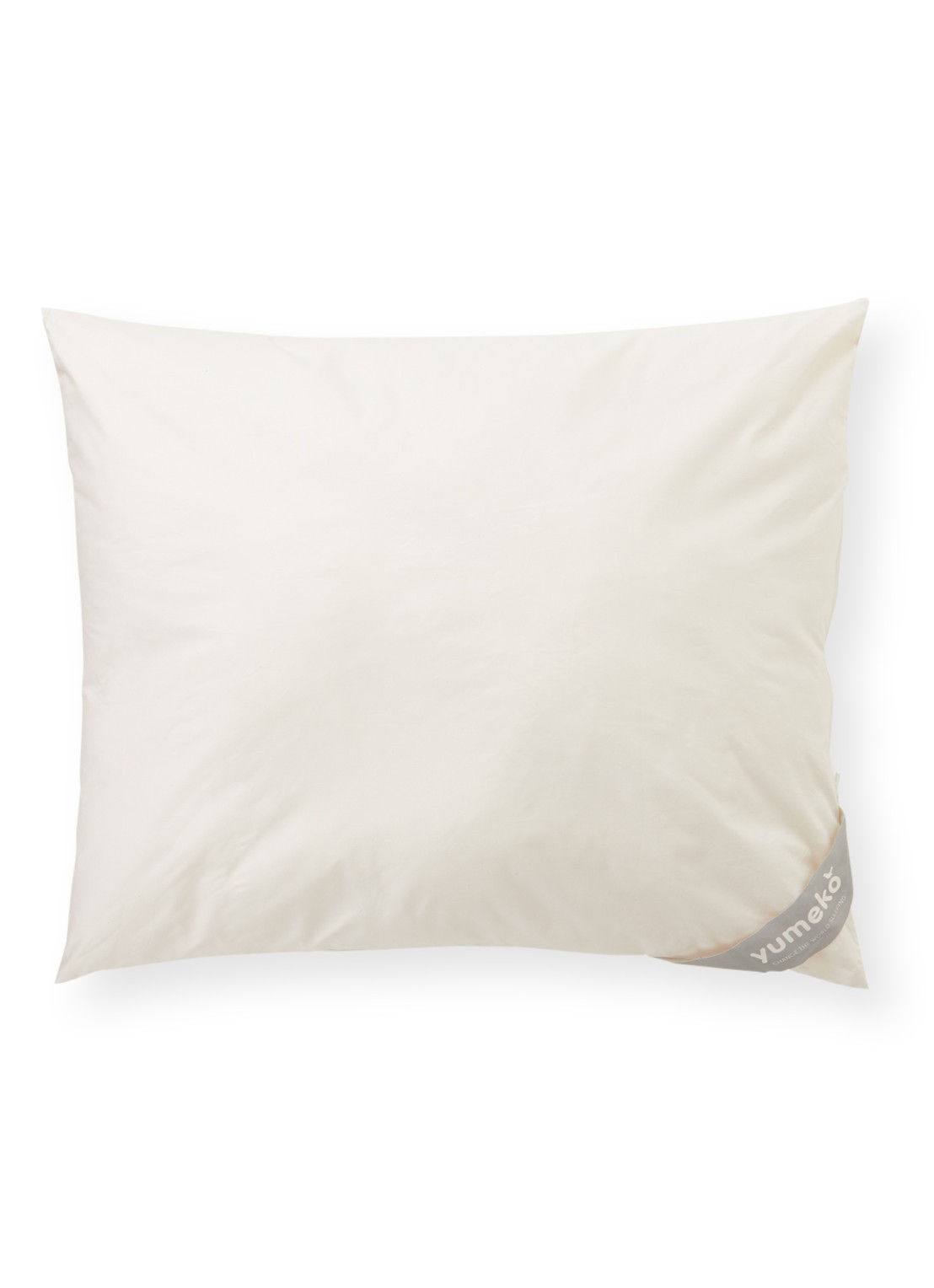 Yumeko Stevig hoofdkussen met vulling van wol 60 x 70 cm - voorkant wit