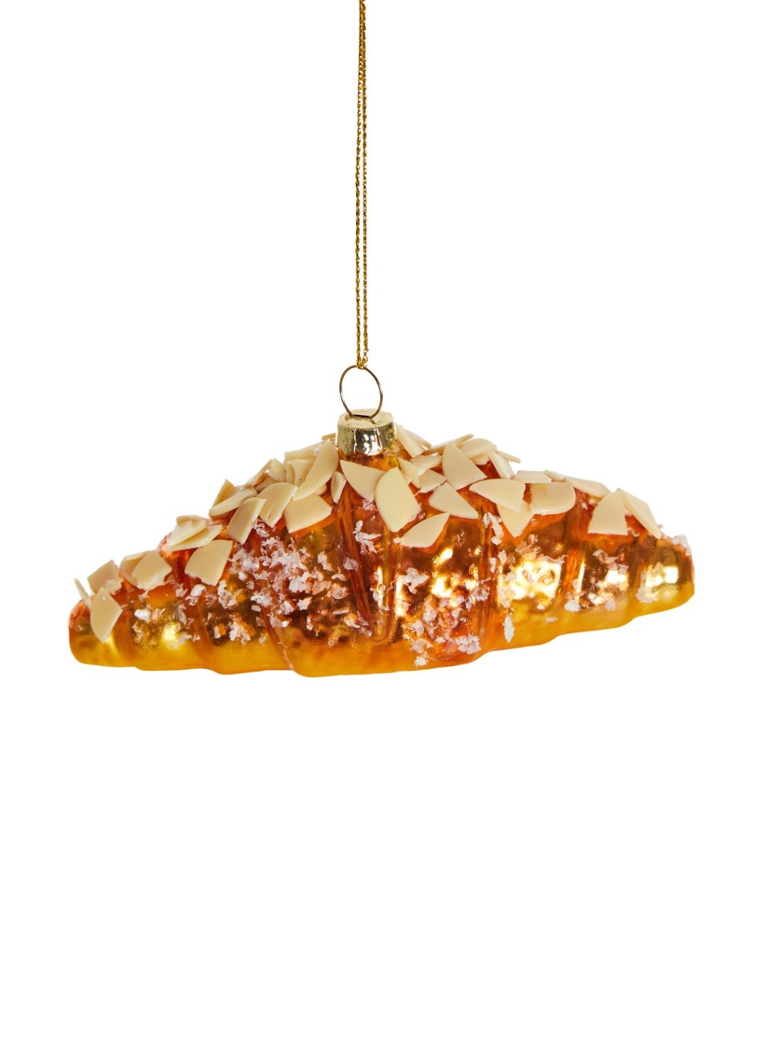 Yup in de Boom Amandelcroissant kersthanger 4 cm - voorkant bruin