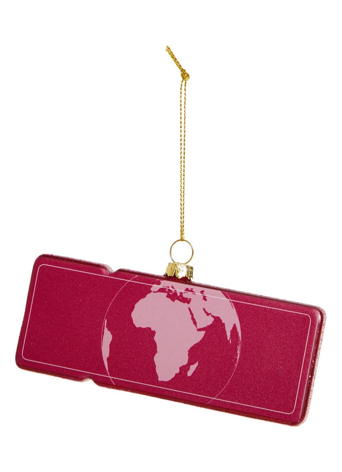 Yup in de Boom Boardingpass Amsterdam - New York kersthanger 1,5 cm - achterkant roze