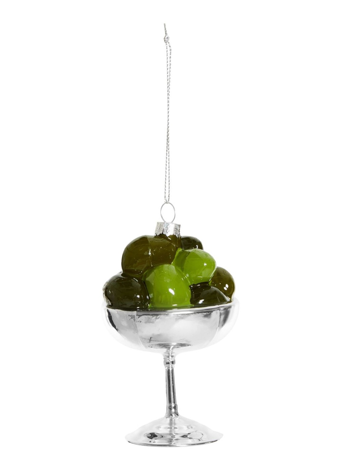 Yup in de Boom Coupe Olijven kersthanger 6,5 cm - voorkant 2 olijfgroen