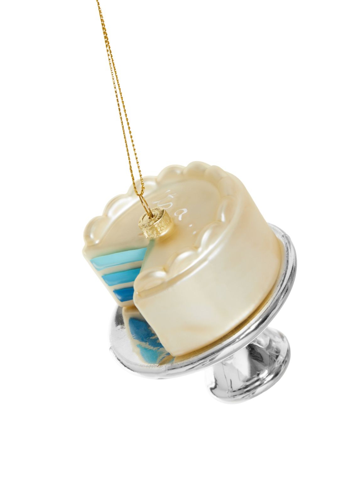 Yup in de Boom Gender Reveal Cake kersthanger 8 cm - voorkant blauw