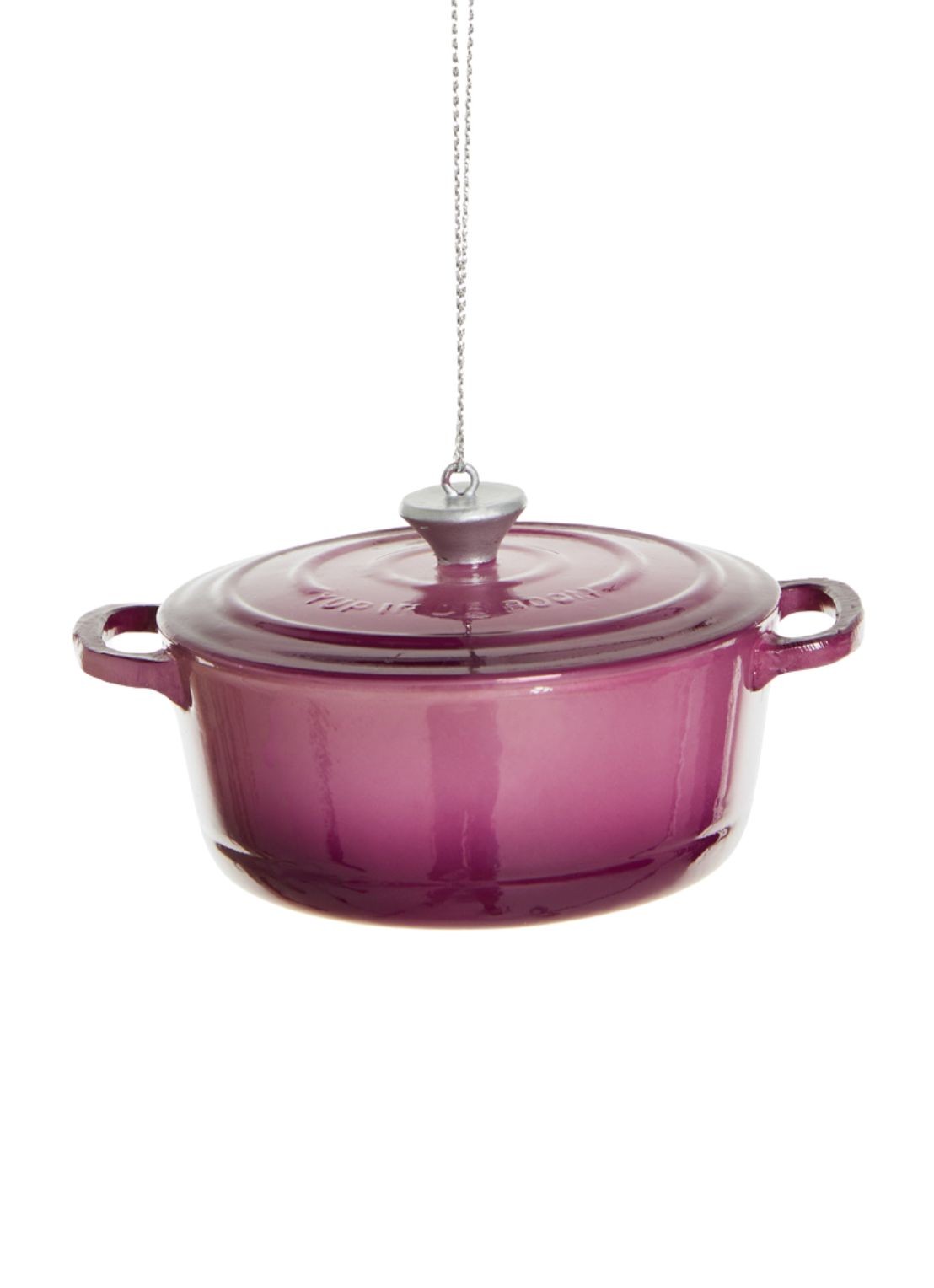 Yup in de Boom Pan kersthanger 5 cm - voorkant aubergine