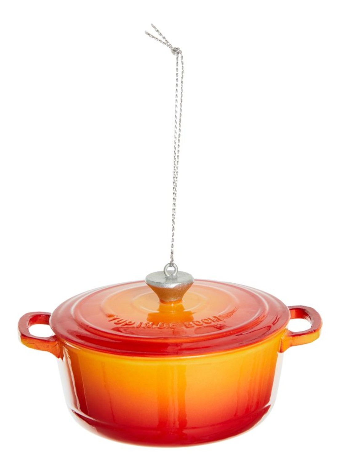 Yup in de Boom Pan kersthanger 8 cm - voorkant oranje