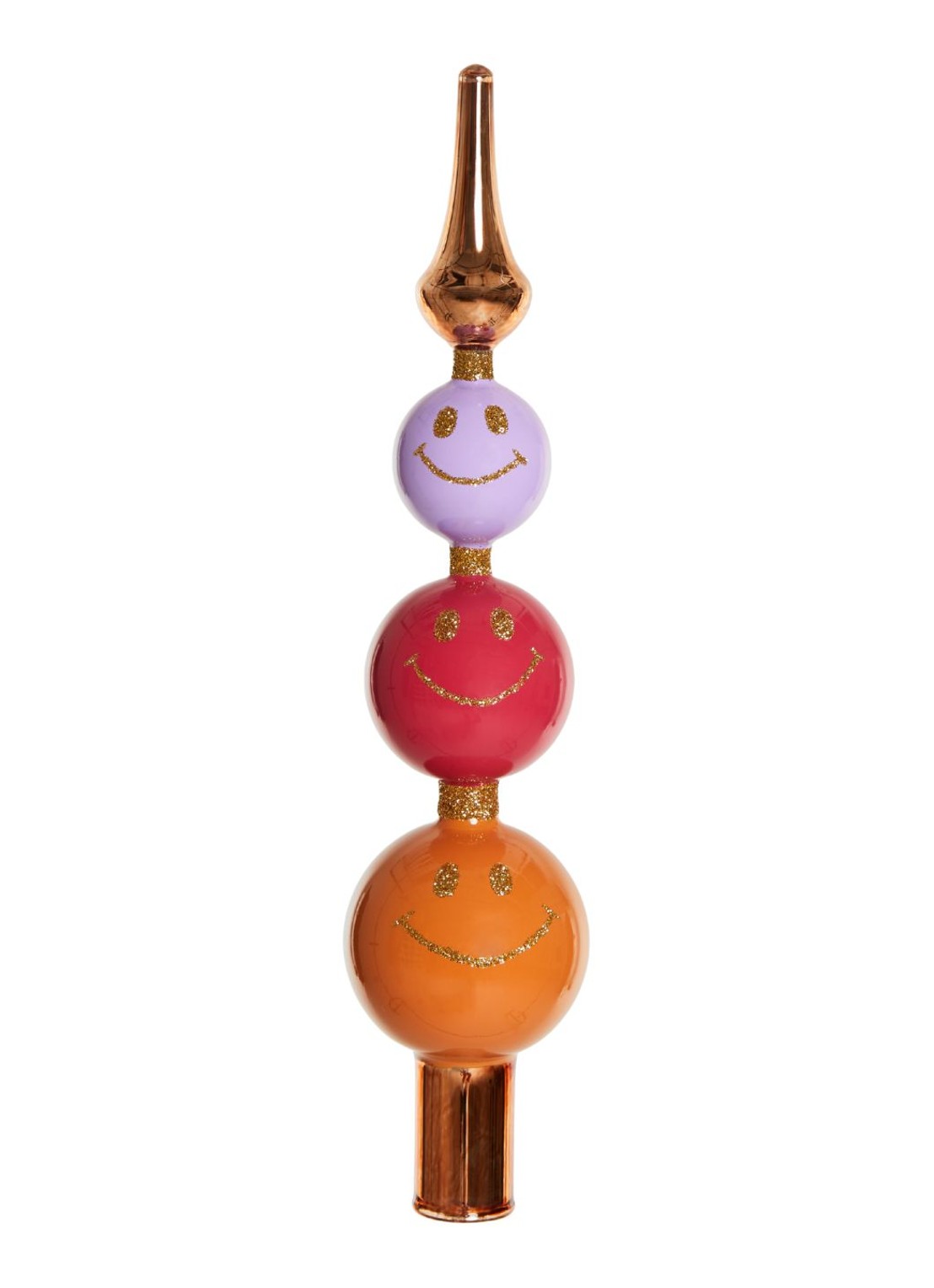 Yup in de Boom Piek Smiley kersthanger 28 cm - voorkant 2 oranje