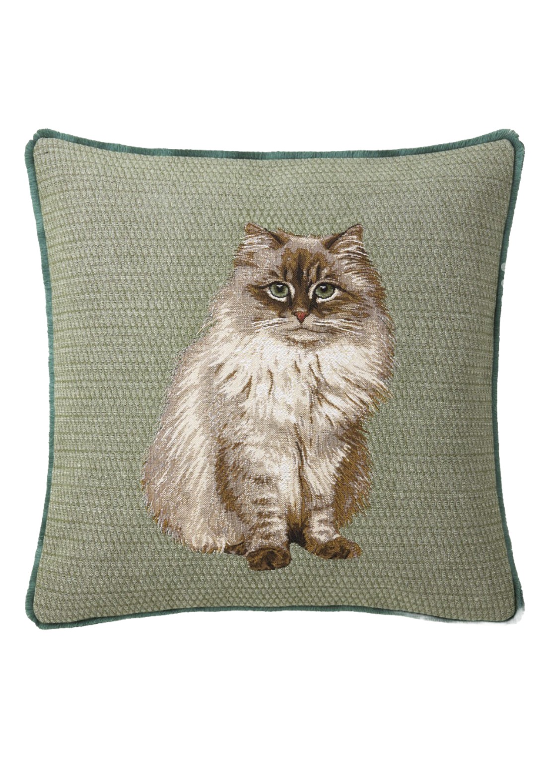 Yves Delorme Aime sierkussenhoes 45 x 45 cm - voorkant 2 groen