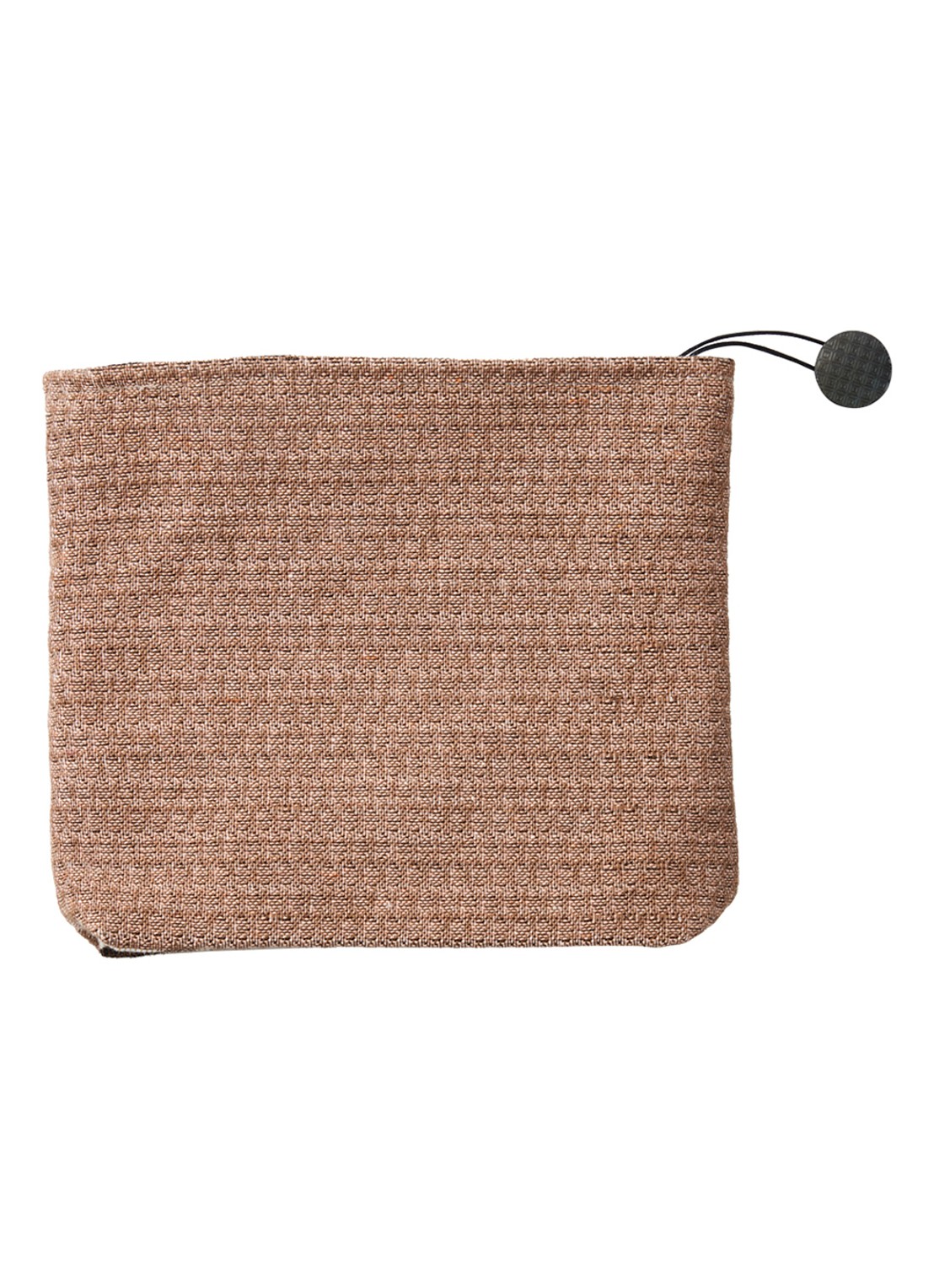 Yves Delorme Aime toilettas met print - achterkant oranjebruin