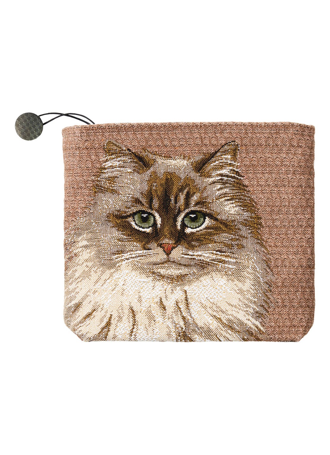 Yves Delorme Aime toilettas met print - voorkant 3 oranjebruin