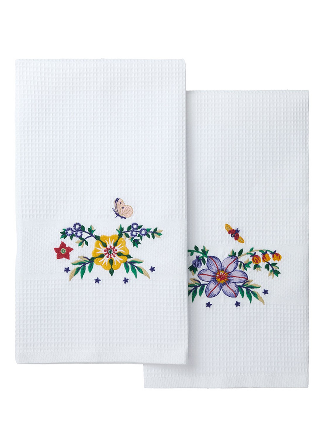Yves Delorme Botanic gastendoek - 42 x 70 cm set van 2 - voorkant wit