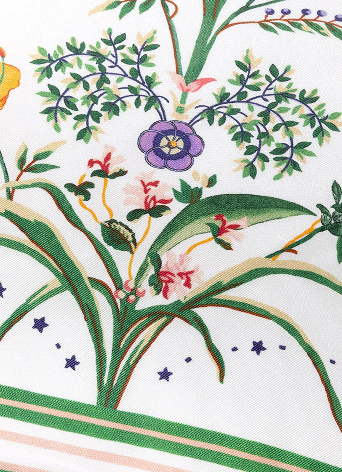 Yves Delorme Botanic kussensloop van zijde - detail wit