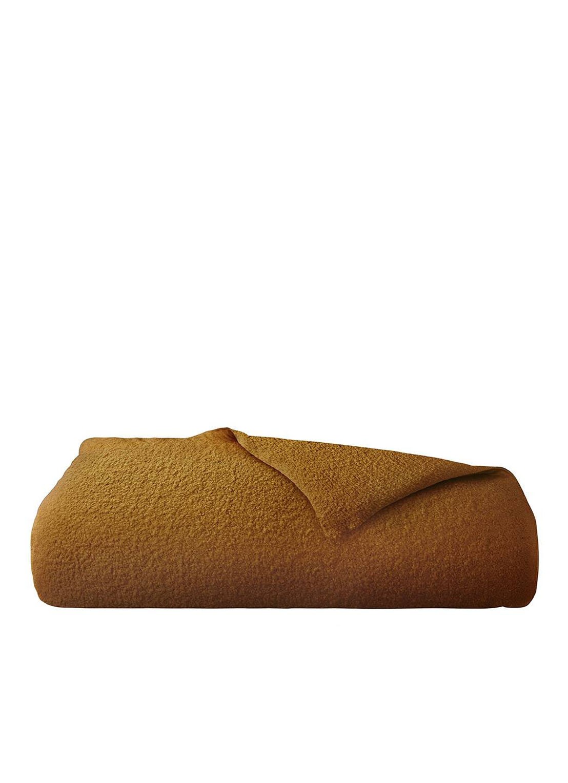 Yves Delorme Bouclette bedsprei 130 x 220 cm - voorkant okergeel