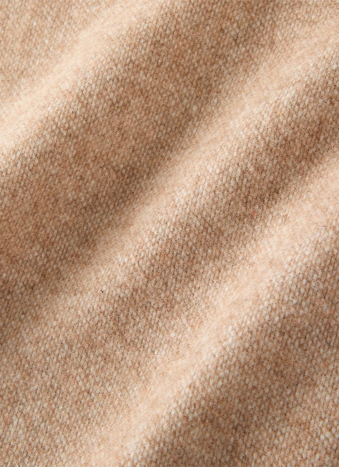 Yves Delorme Club plaid van wol met franjes 130 x 170 cm - voorkant 3 beige